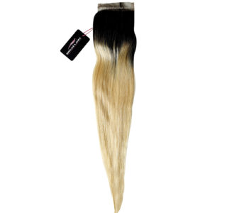 Lace closure blond platine racine noire