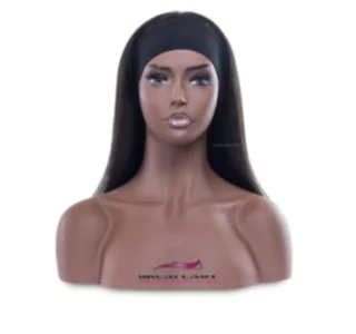 Perruque lisse avec bandeau cheveux naturels