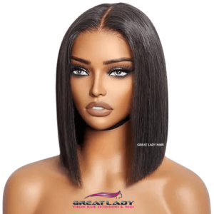 Perruque Sans Colle Carré Bob Lisse