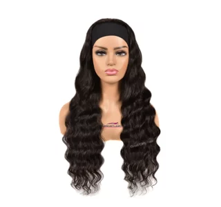 Perruque avec bandeau deep wave cheveux naturels