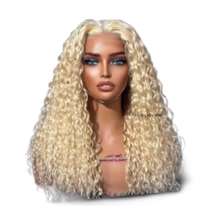 Perruque Lace Wig Deep Wave Blond Platine